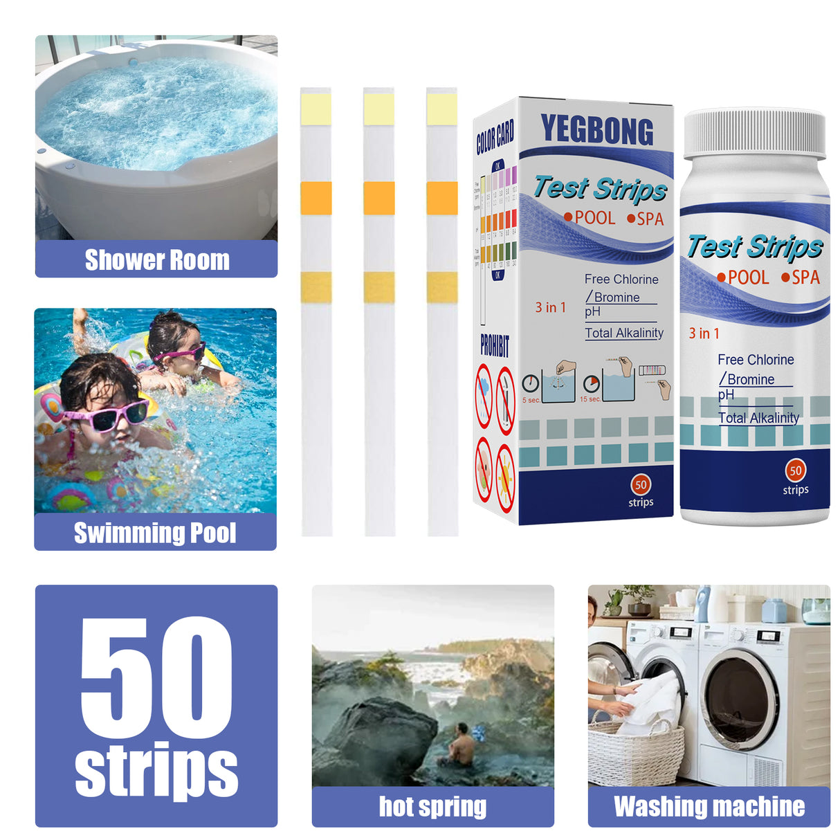 Test Strips, Swimming Pool Speed Residual Chloric Acid Base Number Total Alkalinity Total Hardness Water Quality Test Paper - V.I.P Digital Presence