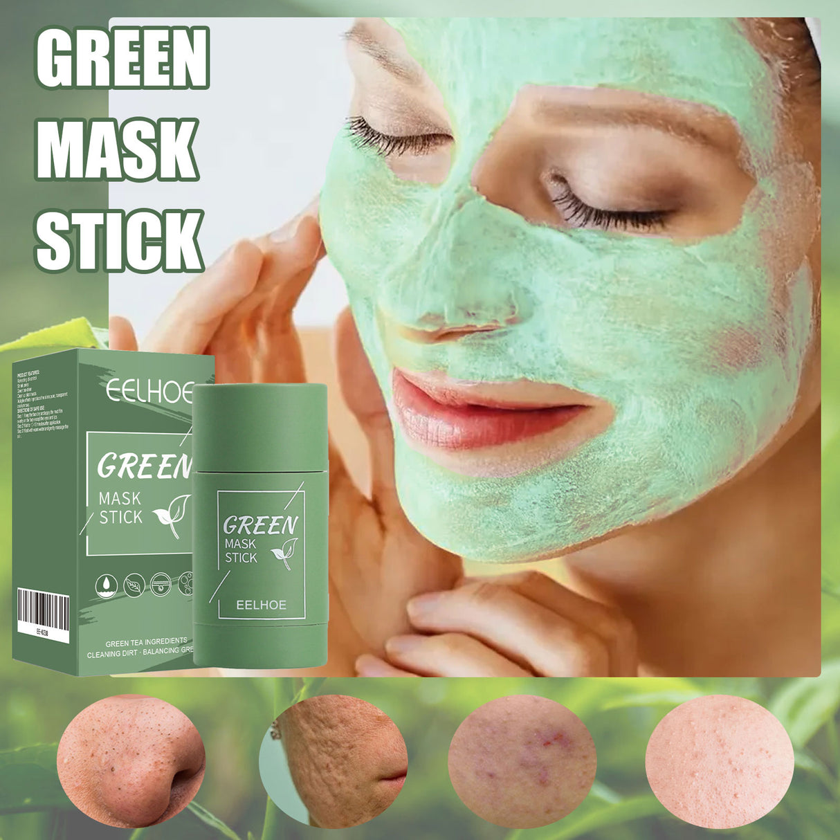 Green Tea Solid Mask, Deep Cleansing Hydrating Mask Stick Pore-Narrowing Paste Mask Stick - V.I.P Digital Presence