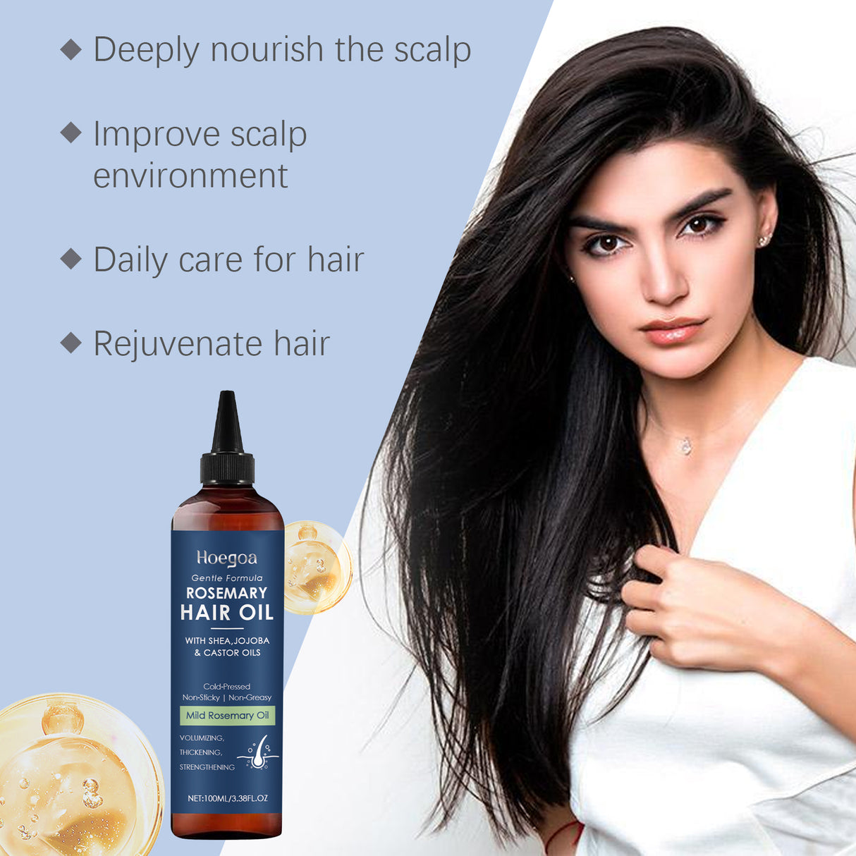 Rosemary Hair Care Oil Nourishes, Strengthens, Smoothes And Improves Scalp Massage Treatment Essence - V.I.P Digital Presence