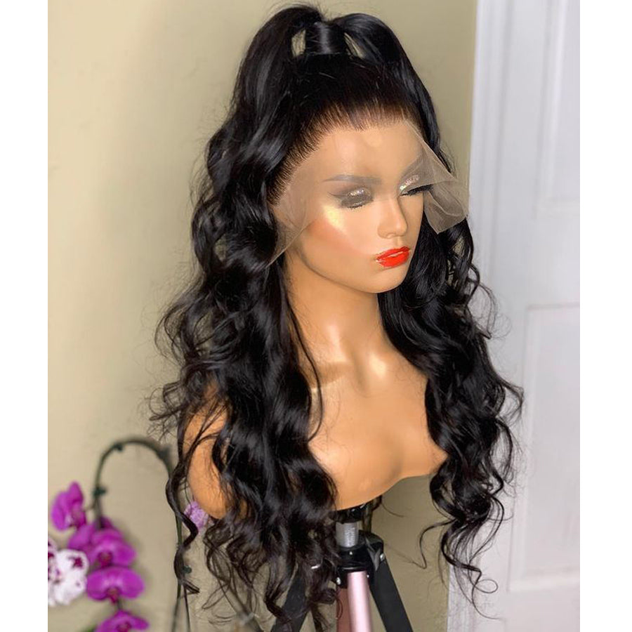 Wig Natural Transition Wig Black Big Wave Chemical Fiber Front Lace Long Curly Hair High Temperature Silk Headgear - V.I.P Digital Presence