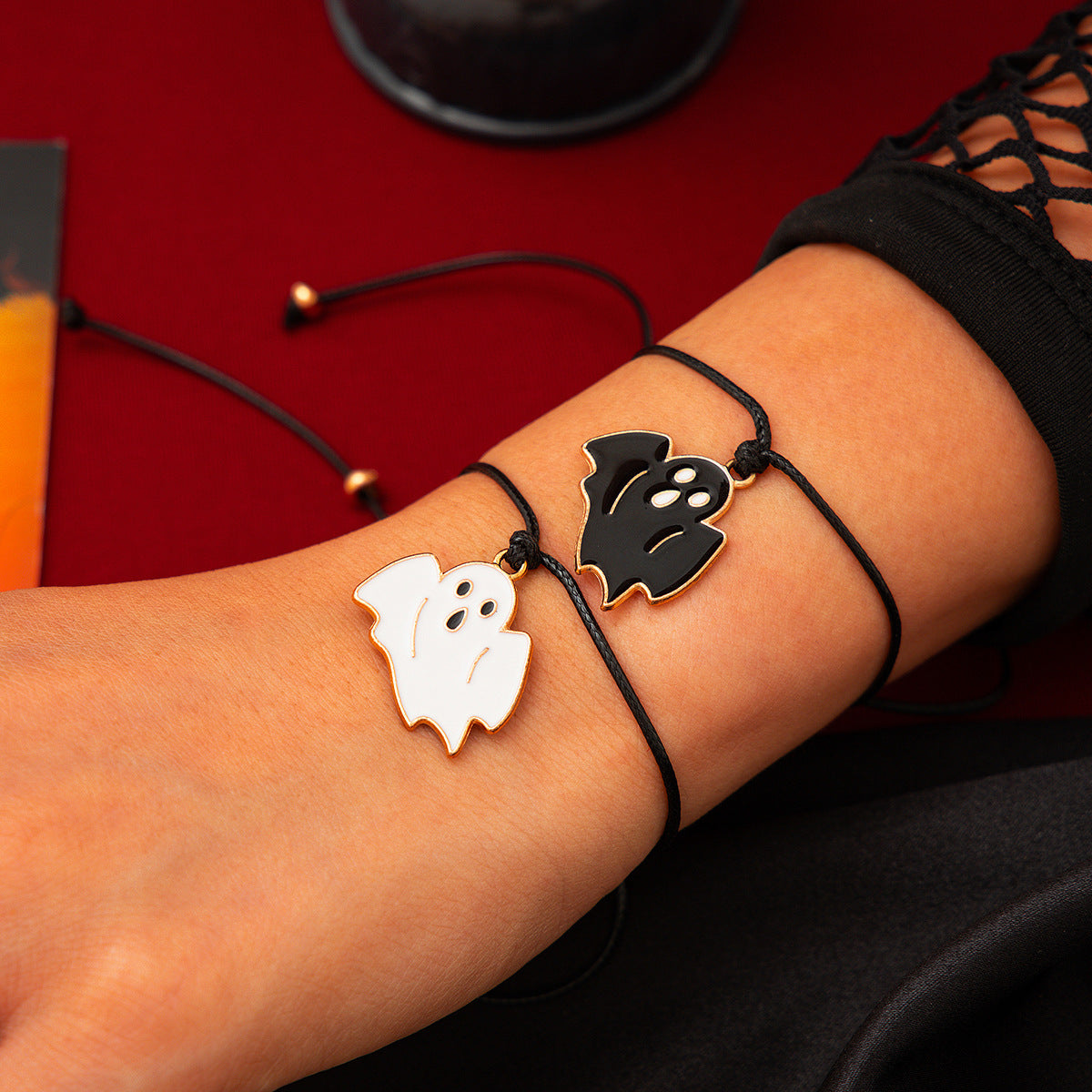 Ghost Festival Ghost Skin Wax Wire Bracelet Black Wind Bat Alloy Bracelet Set - V.I.P Digital Presence