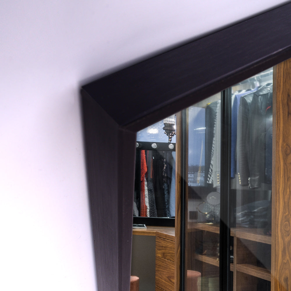 36x24 inch modern black bathroom mirror with aluminum frame decorative wall mirror suitable for living room, bedroom