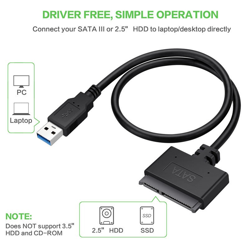 USB 3.0 Easy Drive Cable SATA to USB 3.0 Cable 2.5-inch Hard Disk Adapter Cable 0.5m - V.I.P Digital Presence