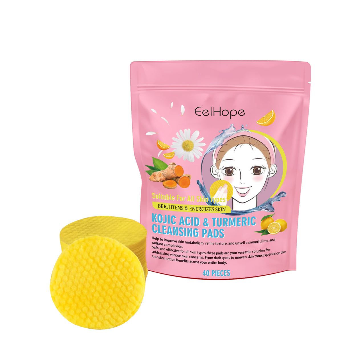 Turmeric Cleansing Pad Gently Cleanses Facial Skin And Hydrates And Moisturizes Skin Care Cleansing Pad - V.I.P Digital Presence