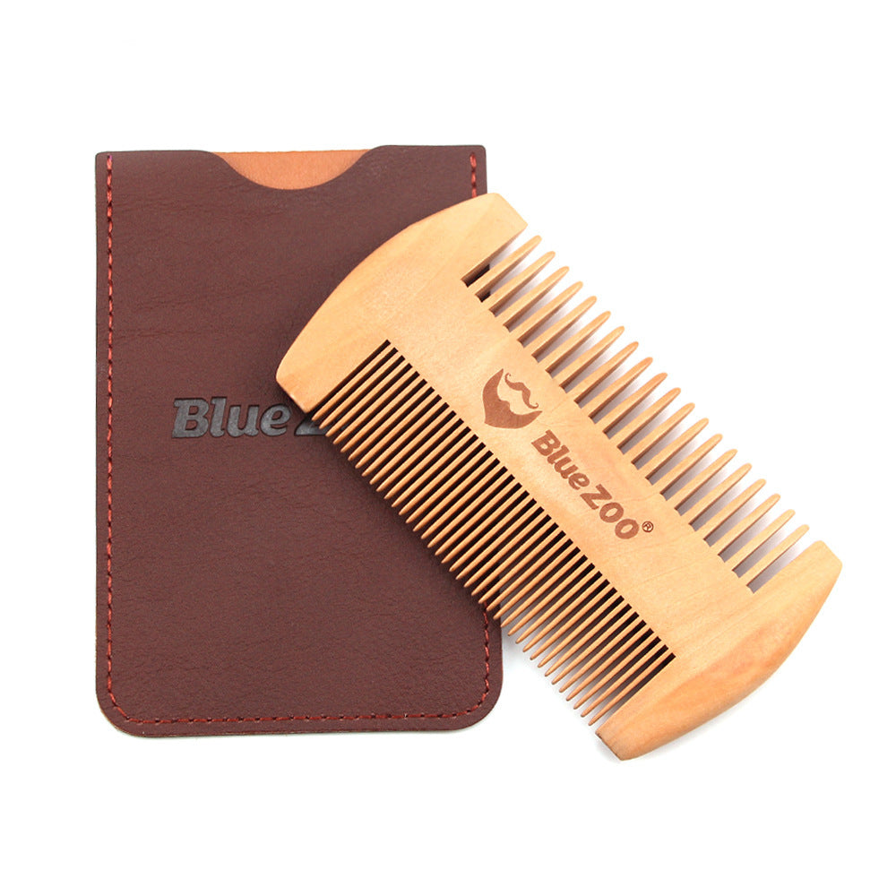 Pear Wood Double-Sided Beard Comb BlueZoo Beard Portable Comb Care And Care Antistatic - V.I.P Digital Presence