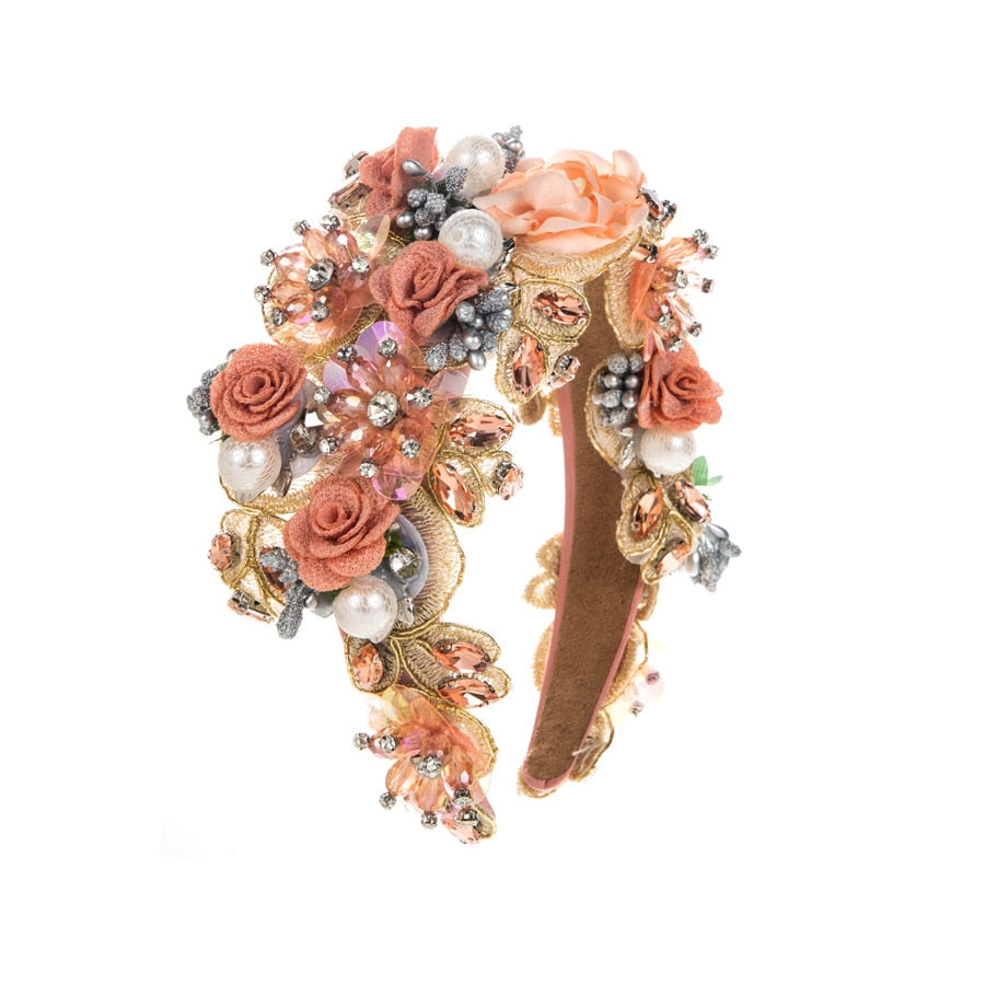Luxury Baroque Rhinestone Pearl Flower Headband Fashion Hair Accessories For Women Trendy Party Hairband Hair Band Girl Headwear - V.I.P Digital Presence
