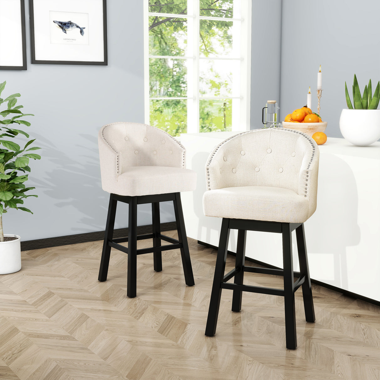 OGDEN KD SWIVEL BARSTOOL( SET OF 2 ) - V.I.P Digital Presence