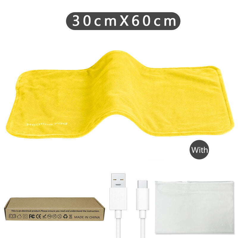 **5V USB grey heating pad (19.6x11.8") with 59" cable for cramps & back pain, works as mini heated blanket.** - V.I.P Digital Presence