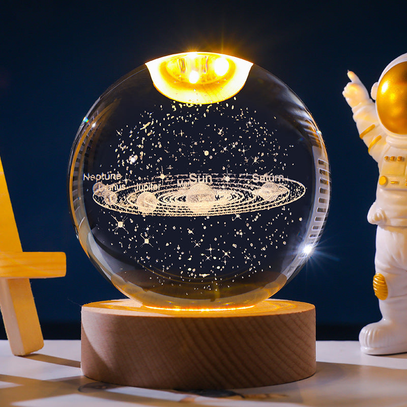 Starry Sky 3D Micro Landscape Crystal Ball Home Desktop Creative Interior Carving White Crystal Ball Ornament Craft Gift product - V.I.P Digital Presence