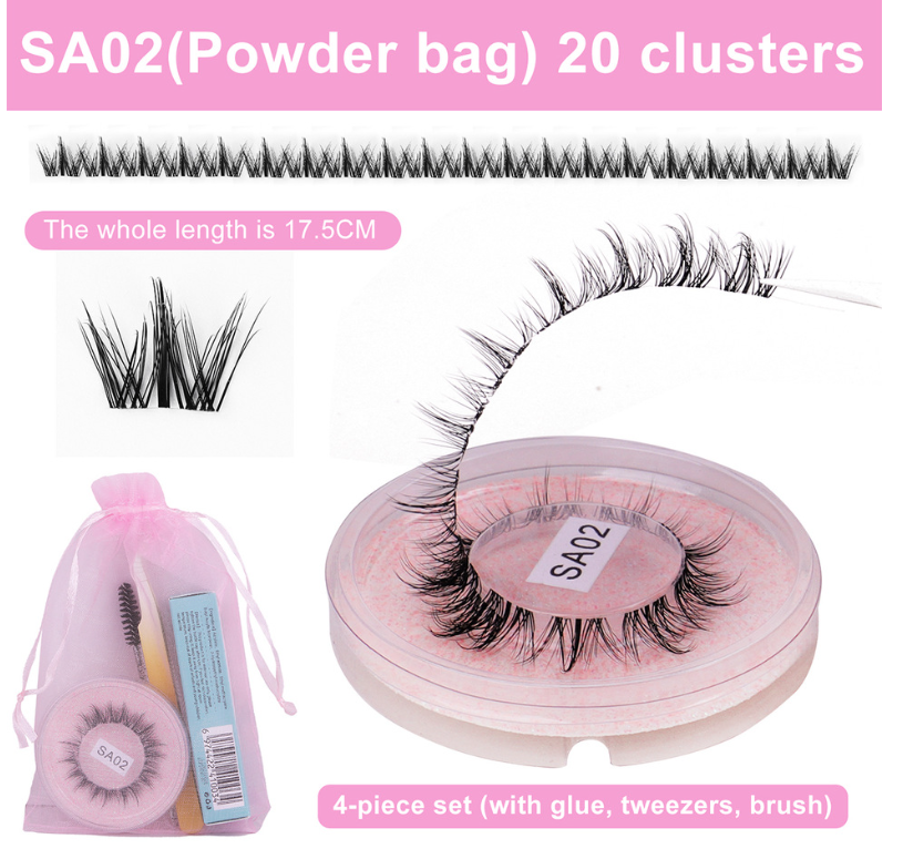 DIY false eyelashes set whole cut eyelashes European and American thick curling travel size eyelash combination - V.I.P Digital Presence