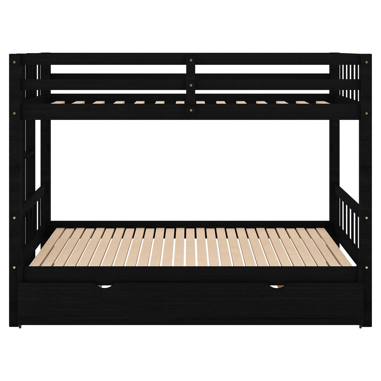 Twin over Pull-out Bunk Bed with Trundle Espresso
