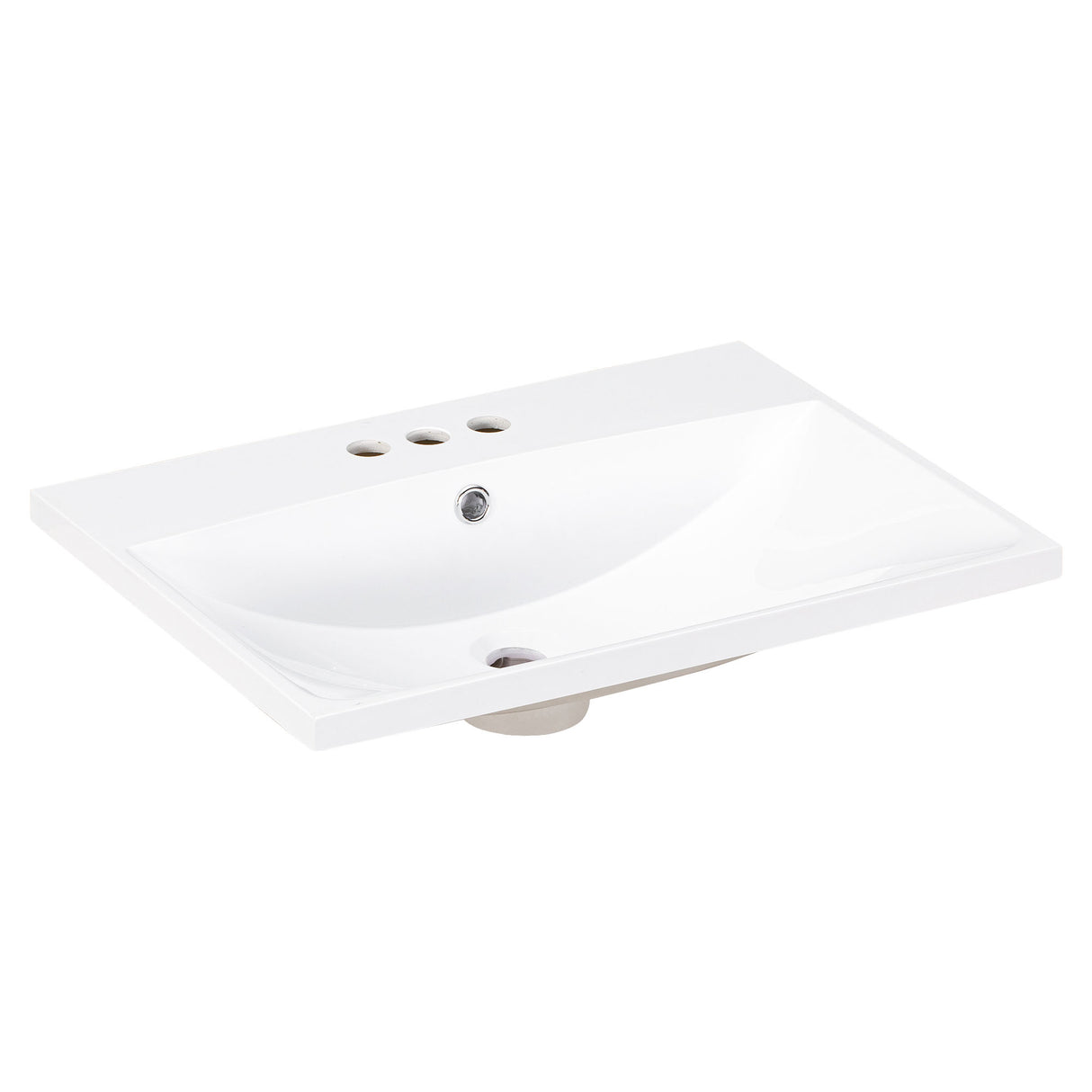24" Bathroom Vanity Top Only White Basin 3-Faucet Holes 4" Faucet Available Ceramic - V.I.P Digital Presence
