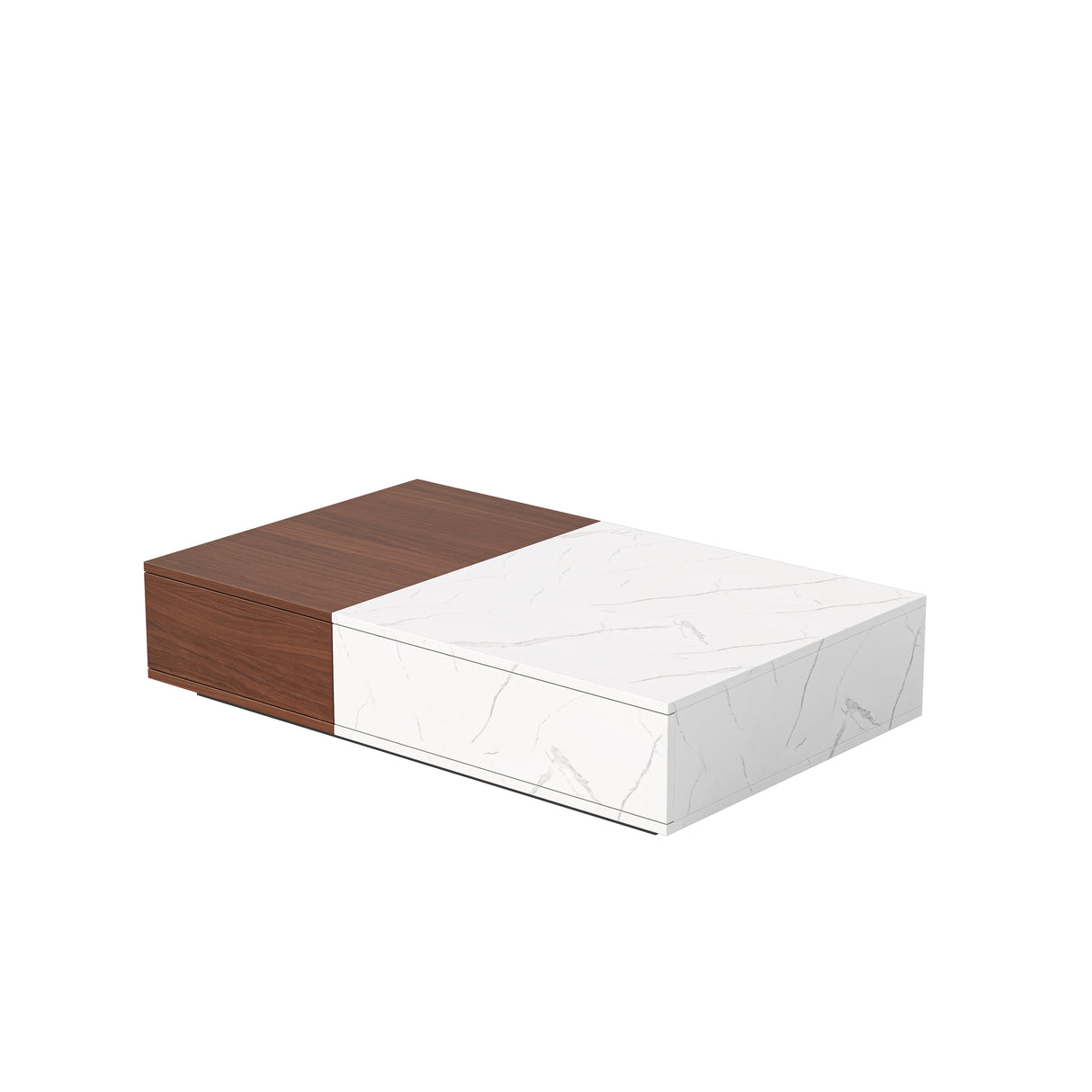 Modern style walnut coffee table with two storage spaces - V.I.P Digital Presence