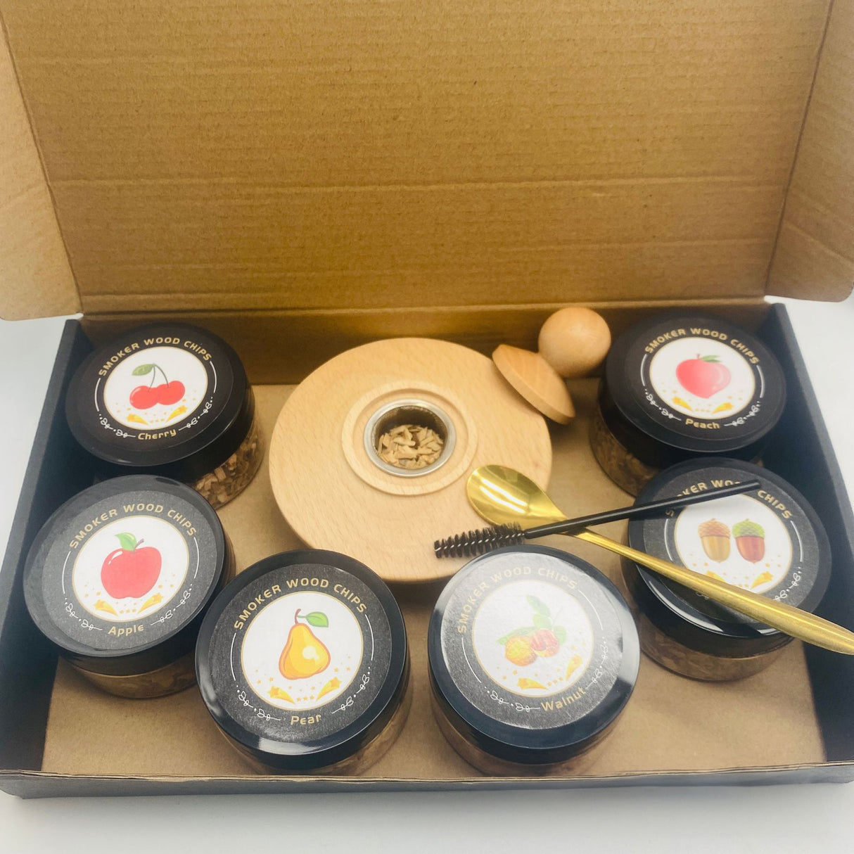 Cocktail Wood Smoker Hexagonal Round Saucer Bar Kitchen Smoking Tools Smoking Wood Cover 6pcs - V.I.P Digital Presence