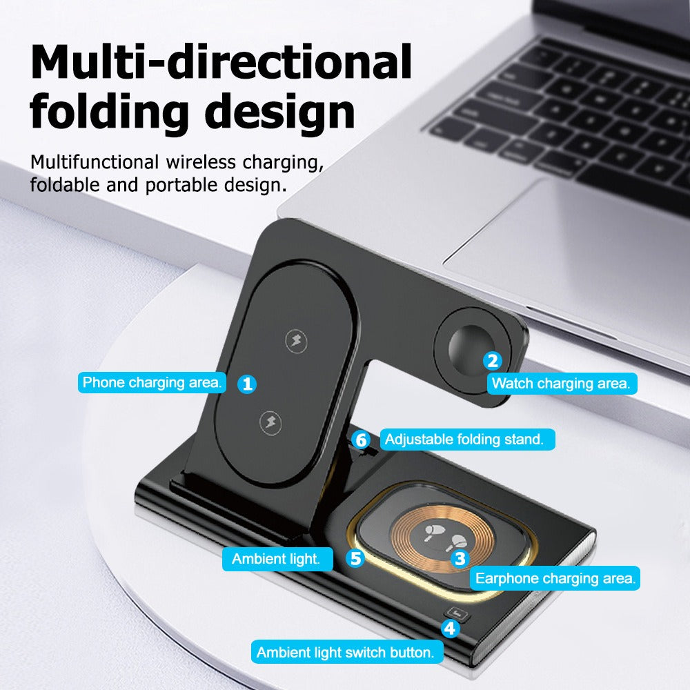 3 in 1 wireless charger supports fast charging and multifunctional wireless charging - V.I.P Digital Presence