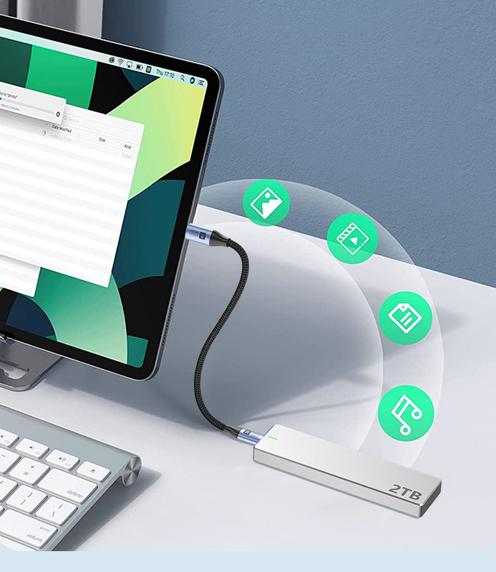 Data cable 100W mobile phone computer fast charging hard drive high-speed transmission 4k screen mirroring - V.I.P Digital Presence