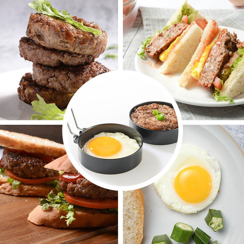 Creative thickened stainless steel non stick coating circular egg fryer hamburger patty mold - V.I.P Digital Presence