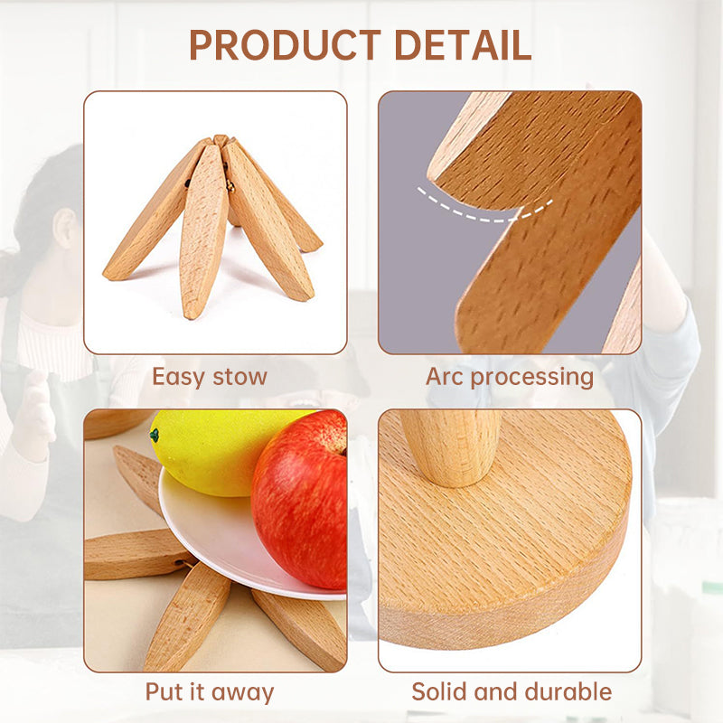 A set of tree - shaped wooden items including 4 trivets for hot dishes, pots, and pans, along with 1 stand. - V.I.P Digital Presence