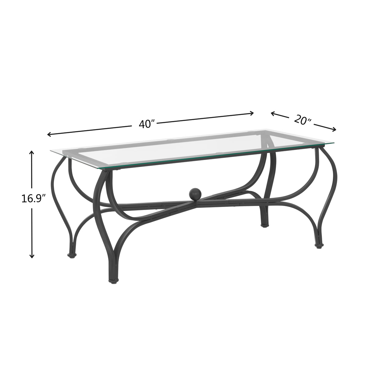 Tempered glass surface 3-piece coffee table decoration rectangular coffee table with 2 square end tables (country black) - V.I.P Digital Presence