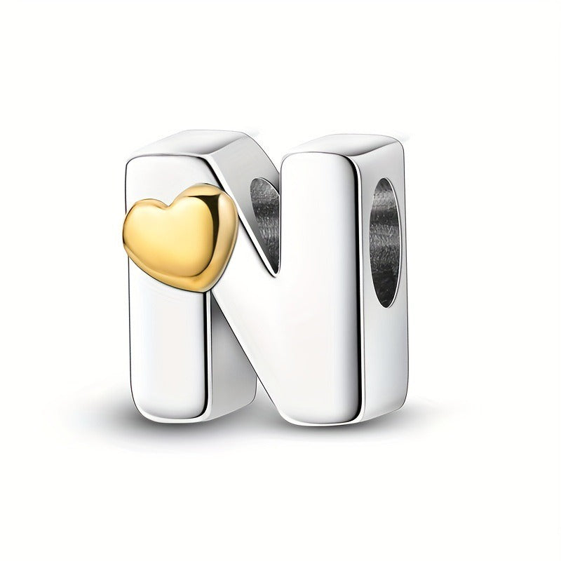 Copper Plated Silver English Letter Pendant Bead Bracelet Necklace Diy - V.I.P Digital Presence