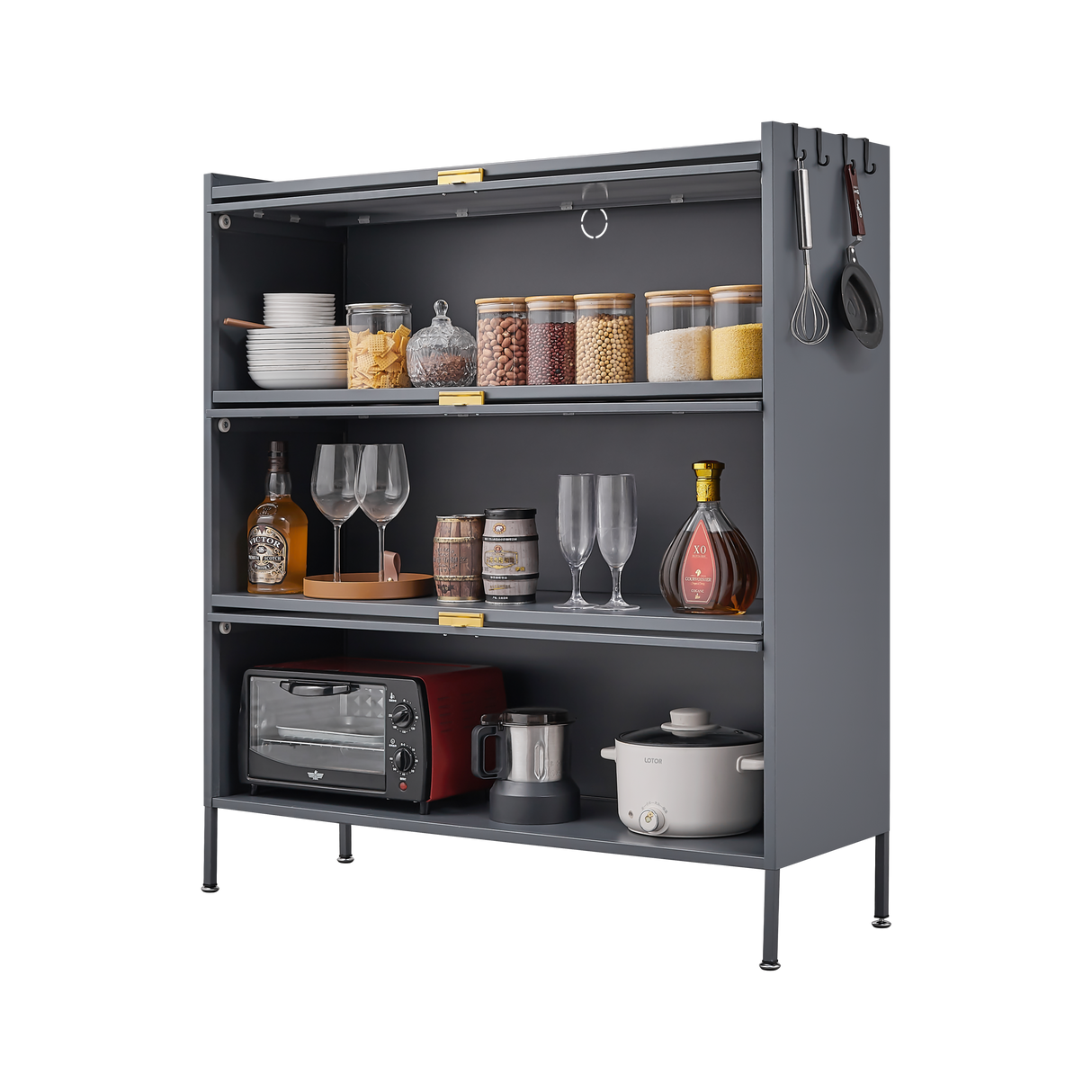 3 Tier Pantry Storage Cabinet Baker Racks for Kitchen with Storage Kitchen Pantry Storage Cabinet Microwave Rack Storage Rack - V.I.P Digital Presence