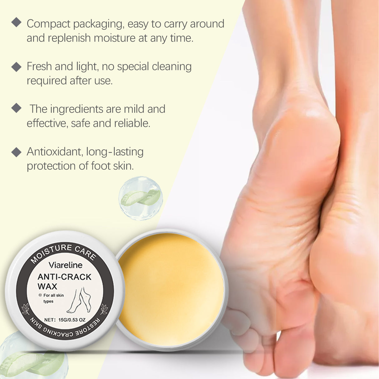 Foot Care Wax Exfoliates, Prevents Dryness, Moisturizes, Hydrates And Moisturizes Tender And Smooth Foot Skin Care Wax