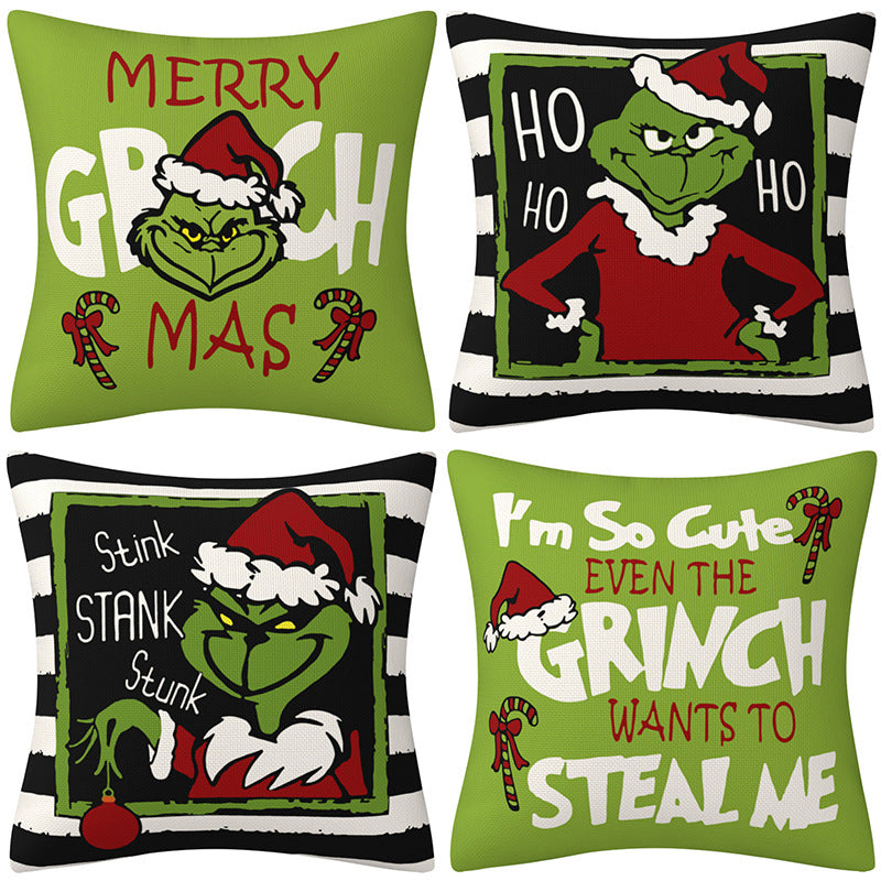 Greentown Cartoon Printed Christmas Pillow Cover Home Furnishings Cushion Sofa Pillowcase - V.I.P Digital Presence