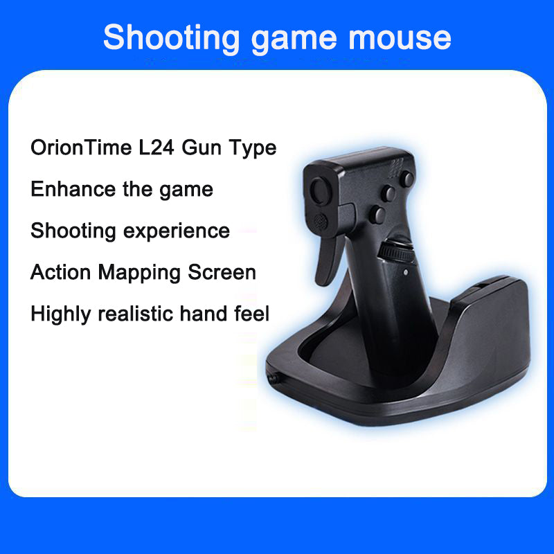 Shooting Game Mouse Gun style Vertical Handle Grip Trigger Features Pistol Vertical Dedicated Wired Peripheral - V.I.P Digital Presence