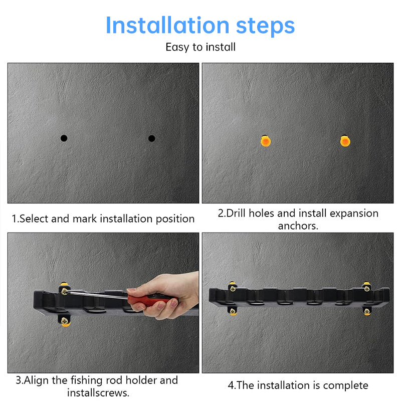1pc 6-hole fishing rod wall mount, vertical/horizontal display frame - V.I.P Digital Presence