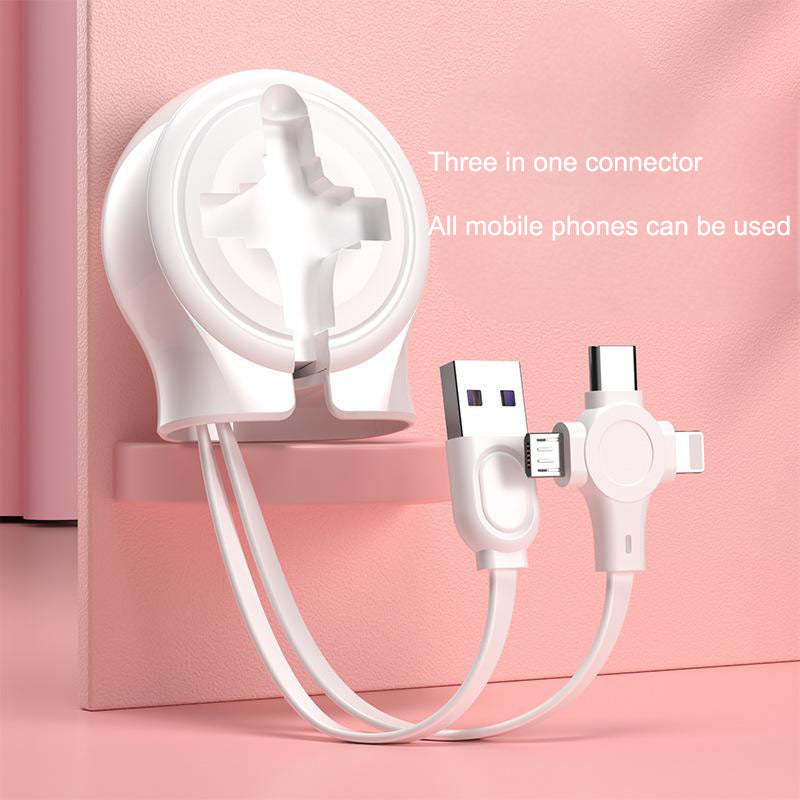 Mobile phone three in one data cable, retractable charging cable, one to three - V.I.P Digital Presence
