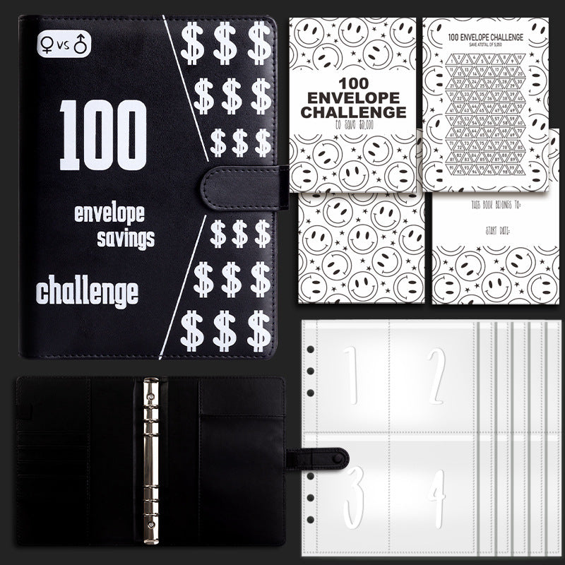100 Envelope Challenge Binder Couples 100 Day Challenge Savings Savings Notebook - V.I.P Digital Presence