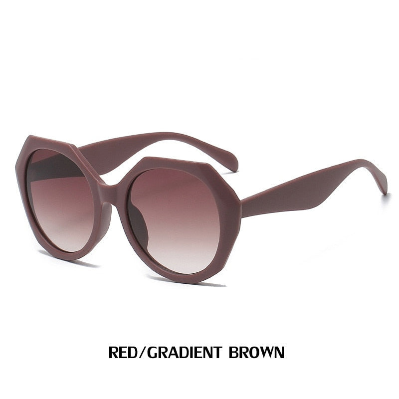 Nuevas gafas de sol de moda con montura irregular para mujer, gafas de sol de montura grande a rayas de moda