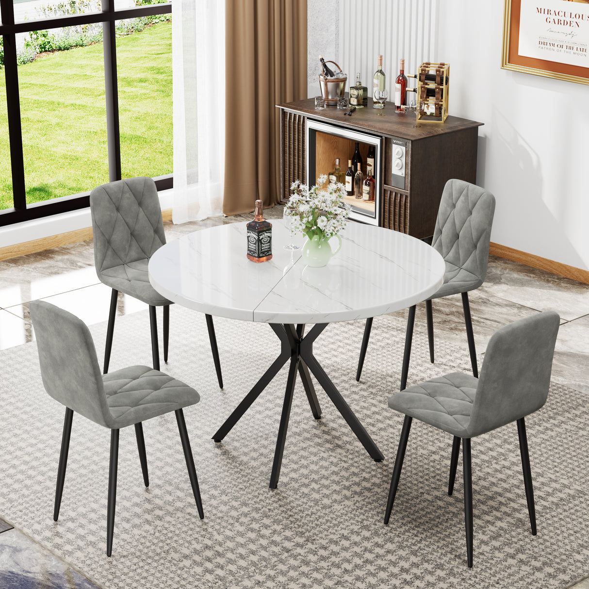 Dining Chairs Set of 4, Modern Kitchen Dining Room Chairs, Velvet Dining Chair Upholstered Cushion Seat and Sturdy Metal Legs - V.I.P Digital Presence