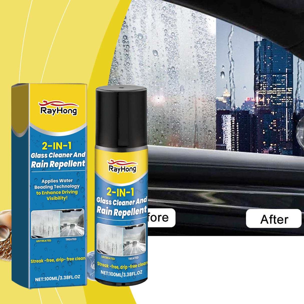 Auto Glass Cleaning Anti-Fog 2-In-1 Windshield Cleaning Brightening Oil Film Anti-Fogging Agent - V.I.P Digital Presence