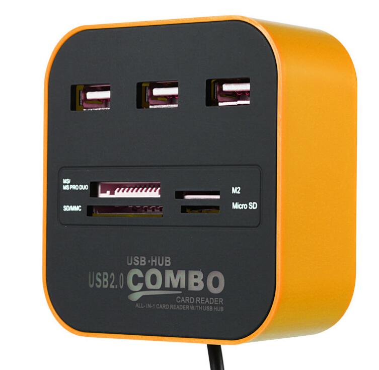 USB HUB Combo All In One USB 2.0 Micro SD High Speed Card Reader 3 Ports Adapter Connector For Tablet PC Computer Laptop - V.I.P Digital Presence
