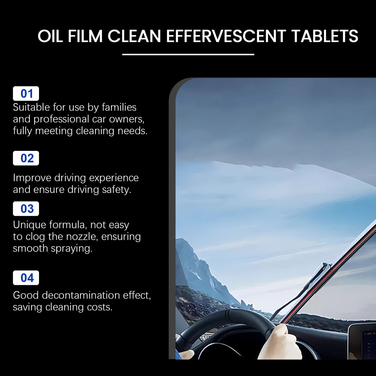 Automotive Windshield Oil Film Effervescent Tablet, Windshield Oil Film Stain Cleaning Effervescent Tablet - V.I.P Digital Presence
