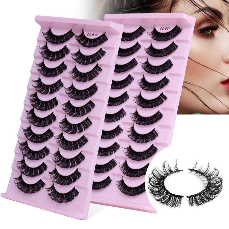 New DD Russian Large Roll Grafting Free False Eyelashes 10 Pairs Of Multi-Layer Thick Cross Mink Like Eyelashes - V.I.P Digital Presence