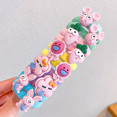 10PCS/Set Rainbow Cartoon Character Fruits Flower Nylon Elastic Hair Bands Women Girl Sweet Rubber Hair Tie Scrunchie Headwear - V.I.P Digital Presence