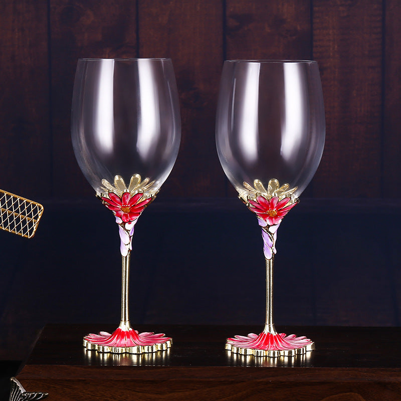 European enamel red wine glass gift cup - V.I.P Digital Presence
