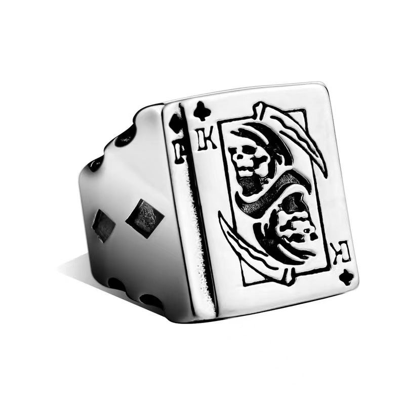 Retro titanium steel ring Death ring Poker card creative ring Unisex ring sickle ring - V.I.P Digital Presence