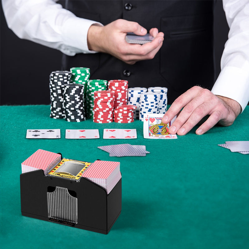 3 - sec Silent ABS Card Shuffler for Games , silent, made of ABS. For poker, board and family games. - V.I.P Digital Presence