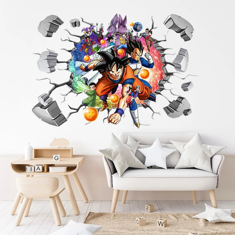 Riman Dragon Ball 3D Wall Sticker Corridor Layout Decorative Sticker Super Saiyan Cartoon DIYSticker Son Goku Children's ToyGift - V.I.P Digital Presence