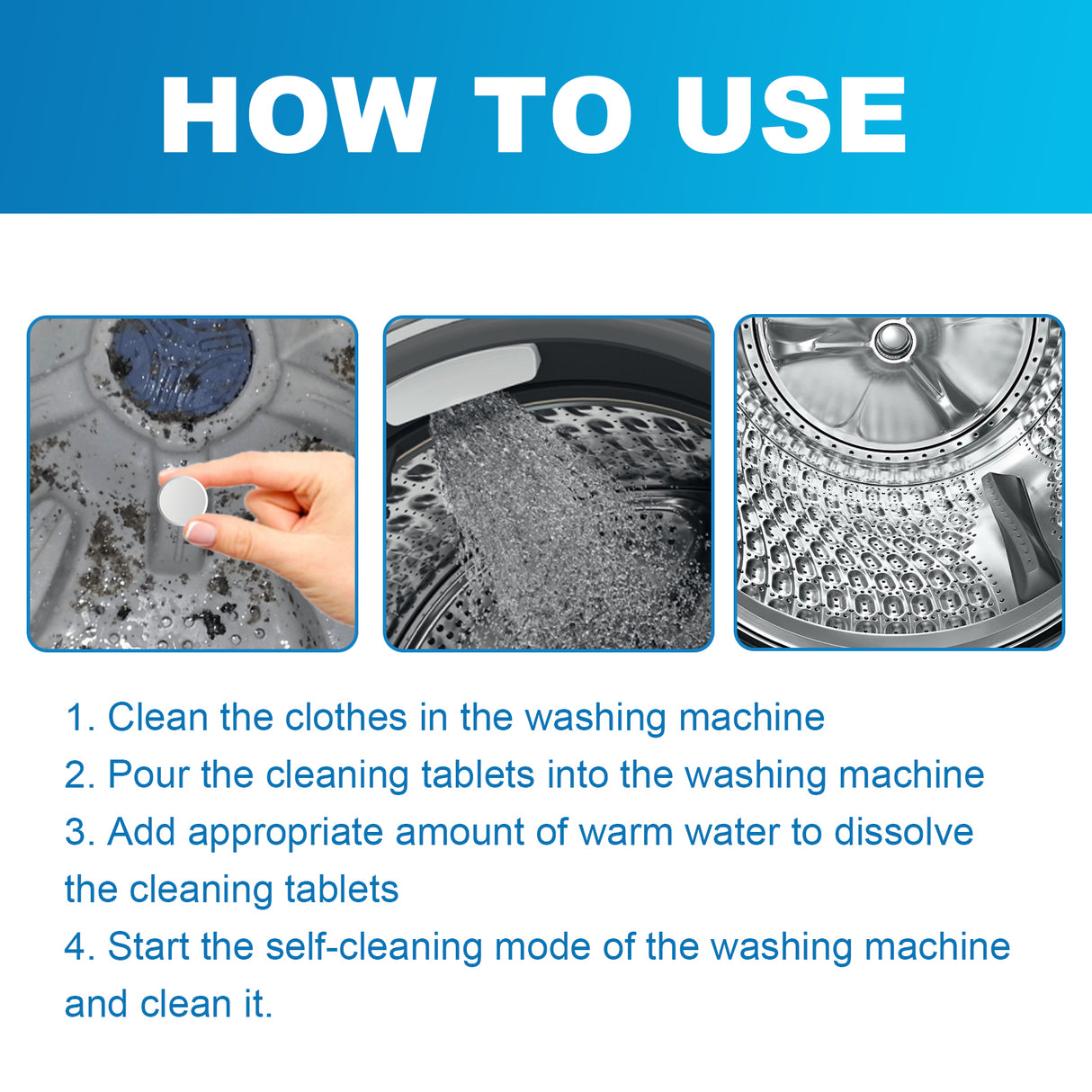 Washing Machine Cleaner, Washing Machine Tank Automatic Drum Liner Dirt Cleaning Sheet - V.I.P Digital Presence