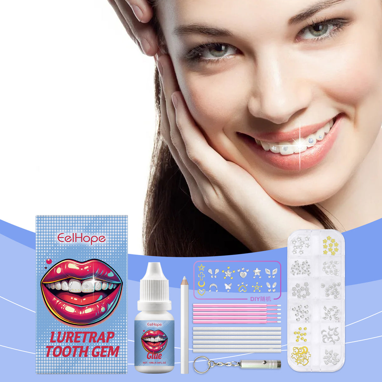 Dental Beauty Set Diy Fashion Dental Decoration Drill Personality Sparkle Light Up Smile Style - V.I.P Digital Presence