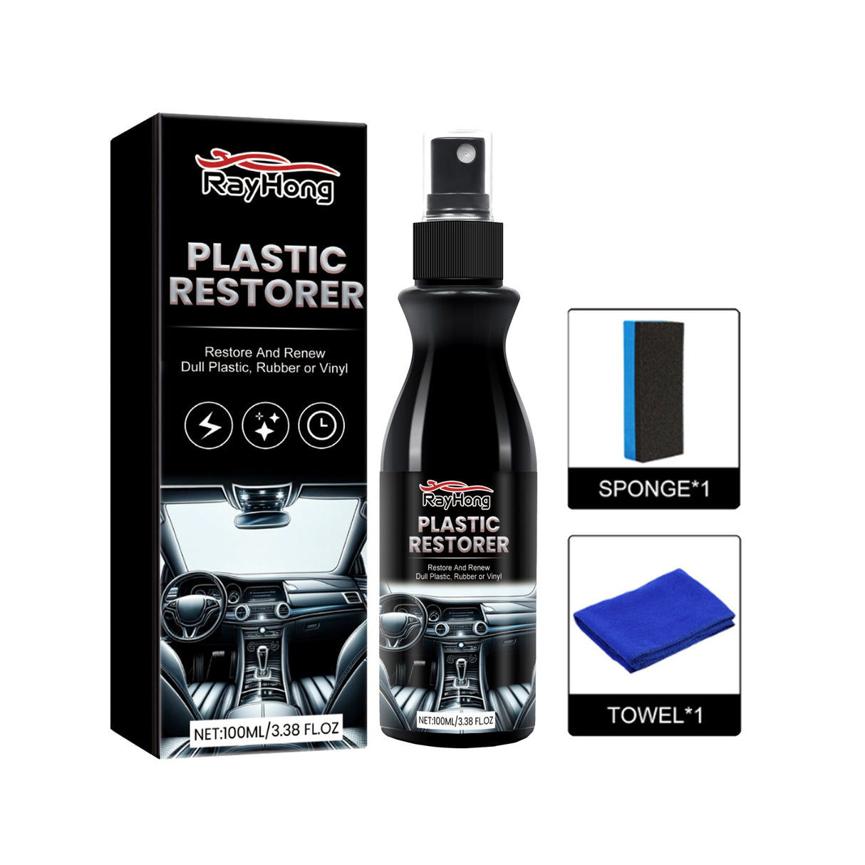 Plastic Restorer, Car Seat Interior Instrument Panel Cleaning Decontamination Polish Refurbishing Agent - V.I.P Digital Presence