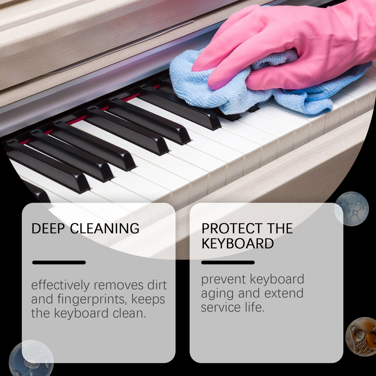 Piano Key Cleaner Cleans Key Stains Gently And Protects Multi-Function Keyboard Cleaner Spray - V.I.P Digital Presence