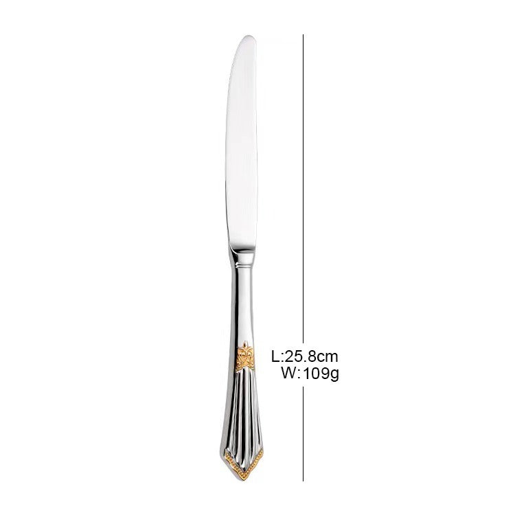 304 stainless steel knife, fork, spoon, hotel Western tableware, steak knife, fork, dessert spoon, fork, 4 piece set - V.I.P Digital Presence