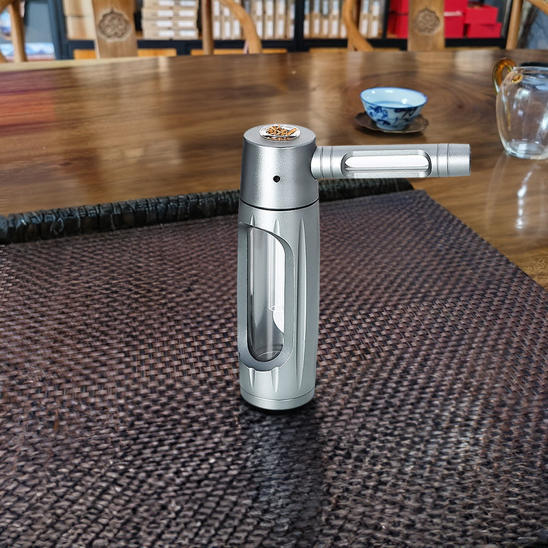 Portable metal smoking pipe with 155mm glass bowls, for dry tobacco & herb, hookah shisha pipe accessories. - V.I.P Digital Presence