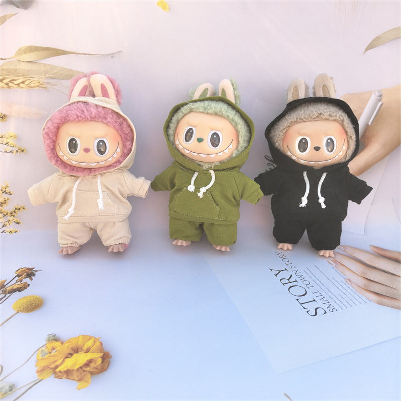 17cm Vinyl Macaron Plush Keychain Pulling Cloth Pendant Labubu Doll for Hoodie Pants Set - V.I.P Digital Presence