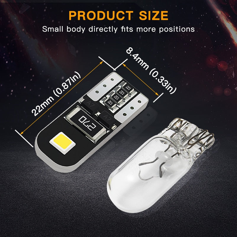 10Pcs W5W T10 LED Canbus Light Bulbs for Audi BMW VW Mercedes Car Interior Dome Light Trunk Lamp Parking Lights Error Free 12V - V.I.P Digital Presence